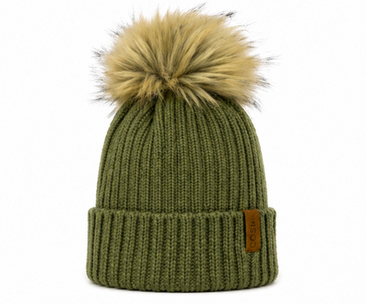 The Knit Pom in Olive Green - COSI & co.