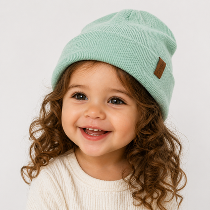 The KIDS FIT BEANIE IN MINT GREEN - COSI & co.