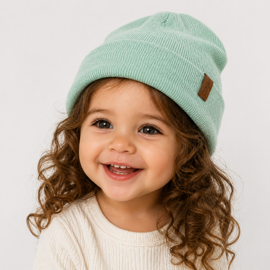The KIDS FIT BEANIE IN MINT GREEN - COSI & co.