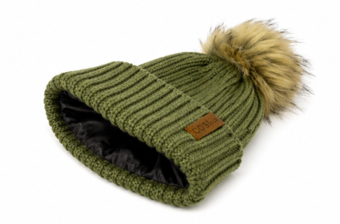 The Knit Pom in Olive Green - COSI & co.