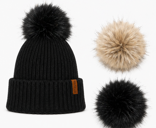 The Knit Pom in Black with Alternative Pom - COSI & co.