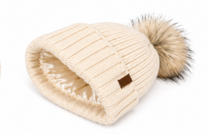 The Knit Pom in Beige - COSI & co.