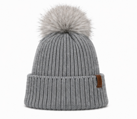 The Knit Pom in Grey - COSI & co.