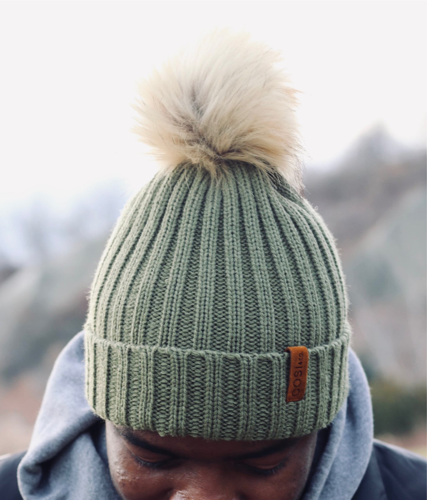 The Knit Pom in Olive Green - COSI & co.